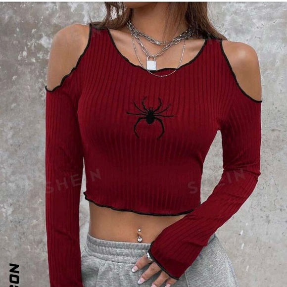 Shein Y2K Cold Shoulder Top - Picture 1 of 7